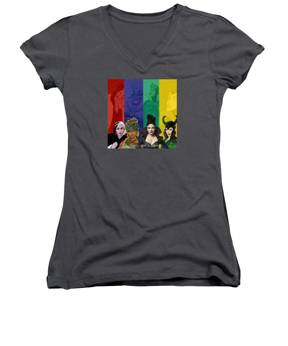 Ouat Women's V-Neck featuring the photograph Queens of darkness by Kay Klinkers