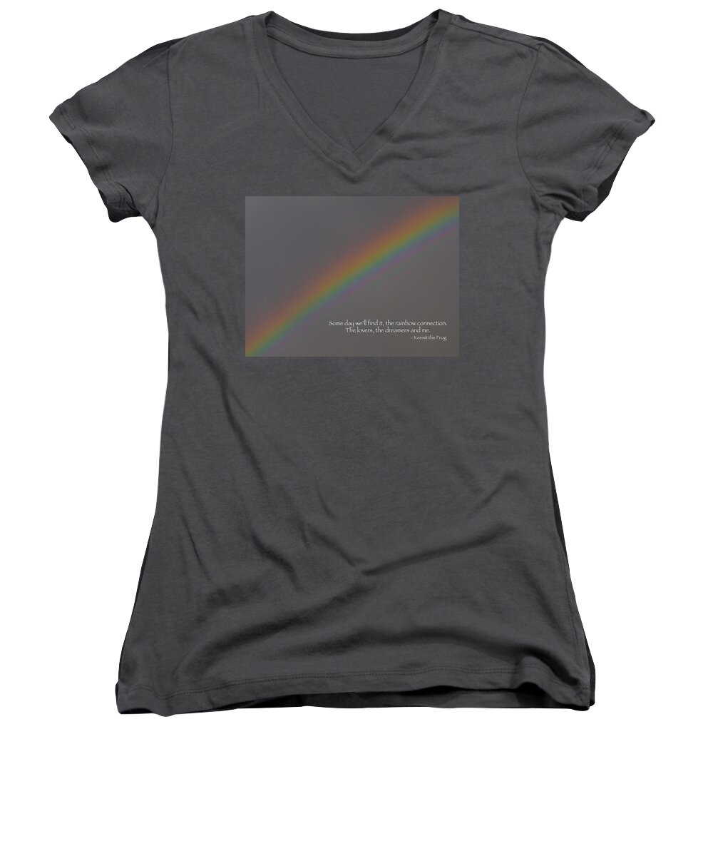 Rainbow Women's V-Neck featuring the photograph Rainbow Connection by Julia Wilcox