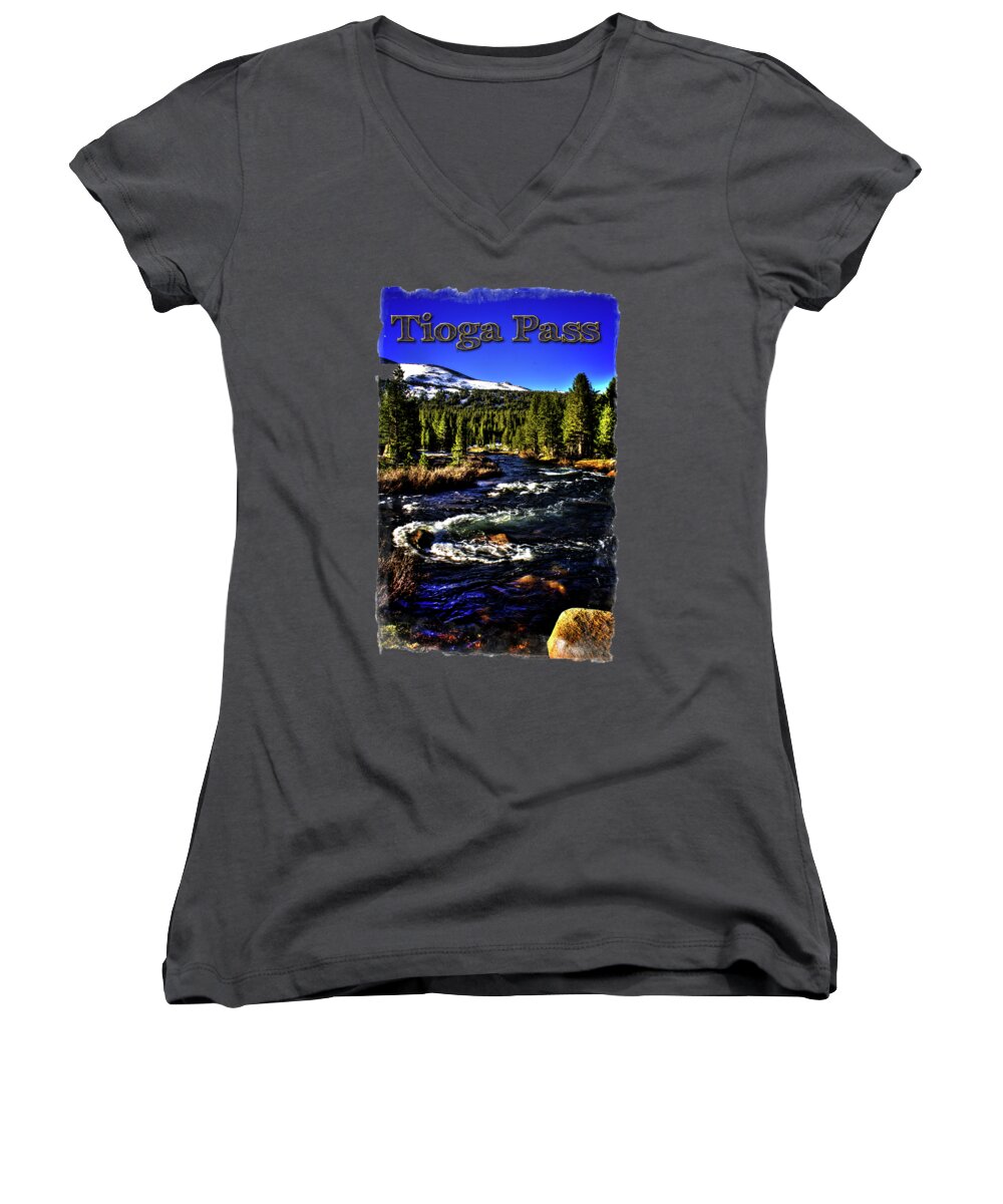 California Women's V-Neck featuring the photograph Rapids Along the Tioga Pass Road by Roger Passman