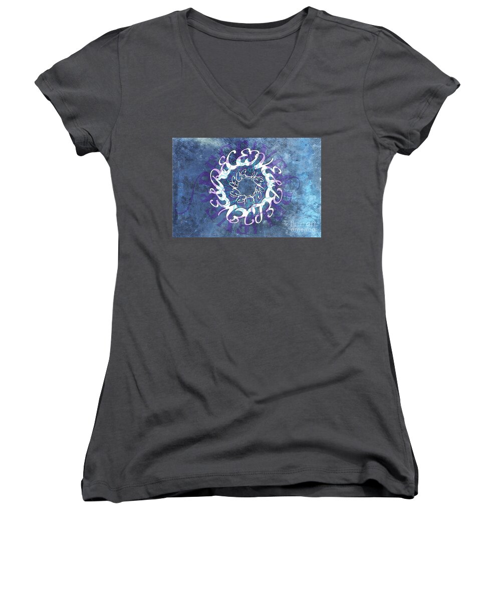 Receive And Believe Women's V-Neck featuring the digital art Receive and Believe 1 by Christine Nichols