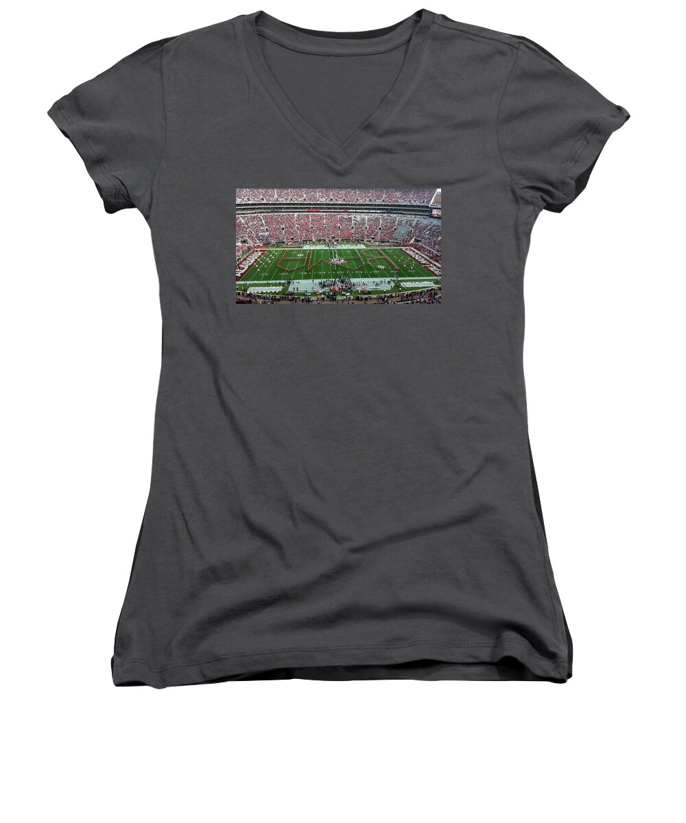 Gameday Women's V-Neck featuring the photograph Reverse Bama Spell-out by Kenny Glover