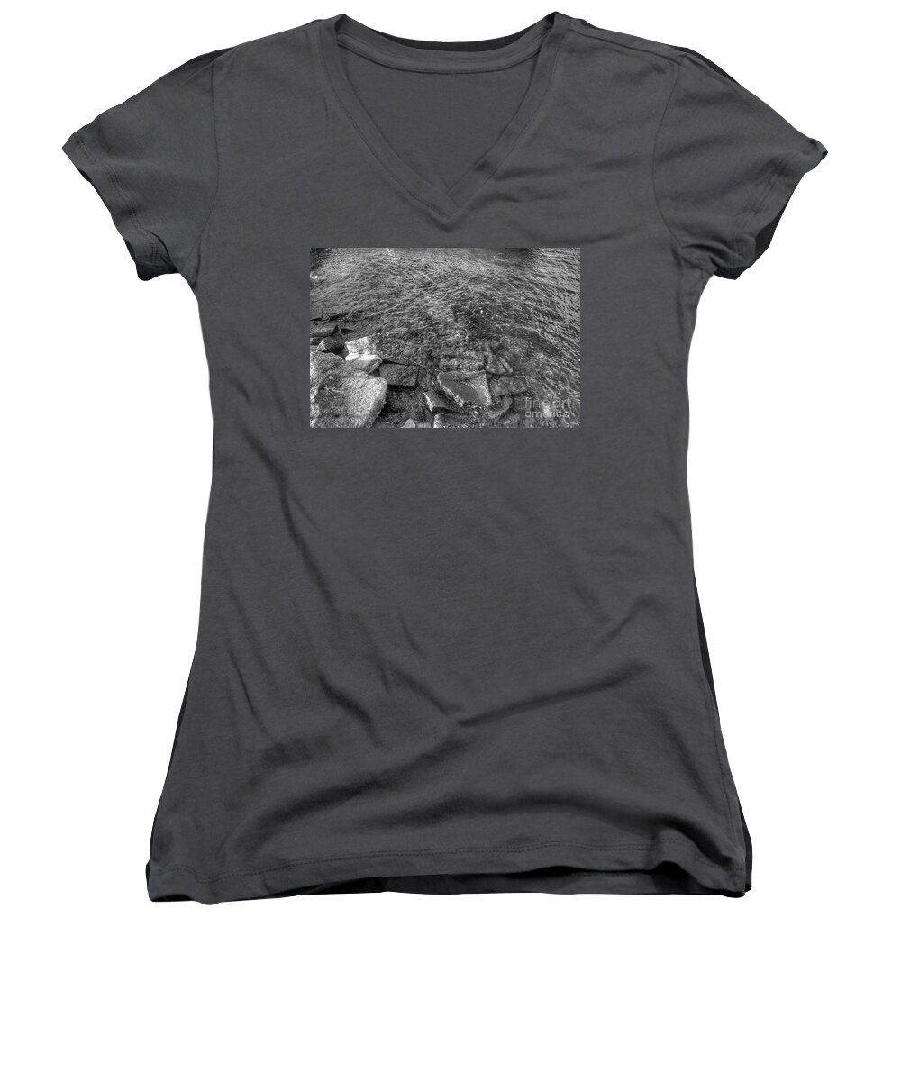 Vermont Women's V-Neck featuring the photograph Ripples on Lake Champlain by Christopher Lotito