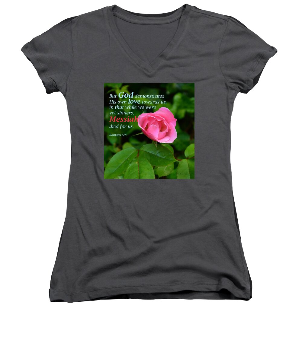 Scripture Women's V-Neck featuring the photograph No Greater Love by Brian Tada