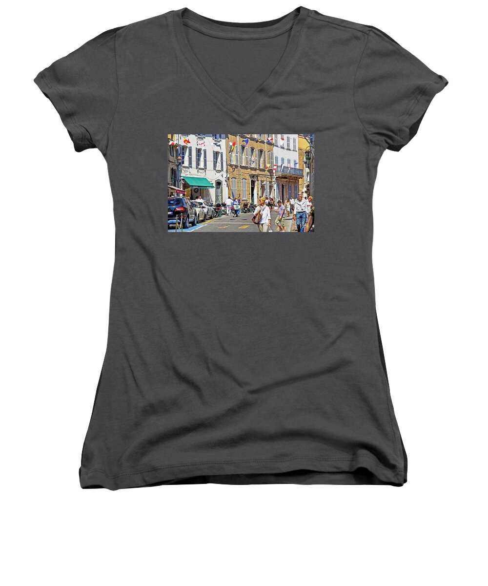 Saint-tropez Women's V-Neck featuring the photograph Saint Tropez Moment by Keith Armstrong