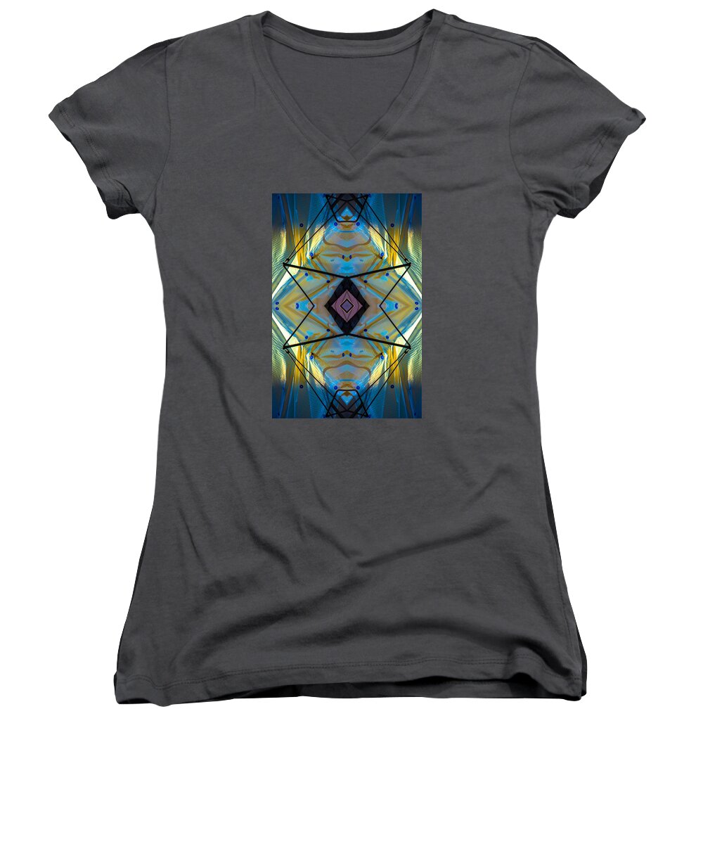  Women's V-Neck featuring the photograph Scaffolding 5275 N69V2 by Raymond Kunst