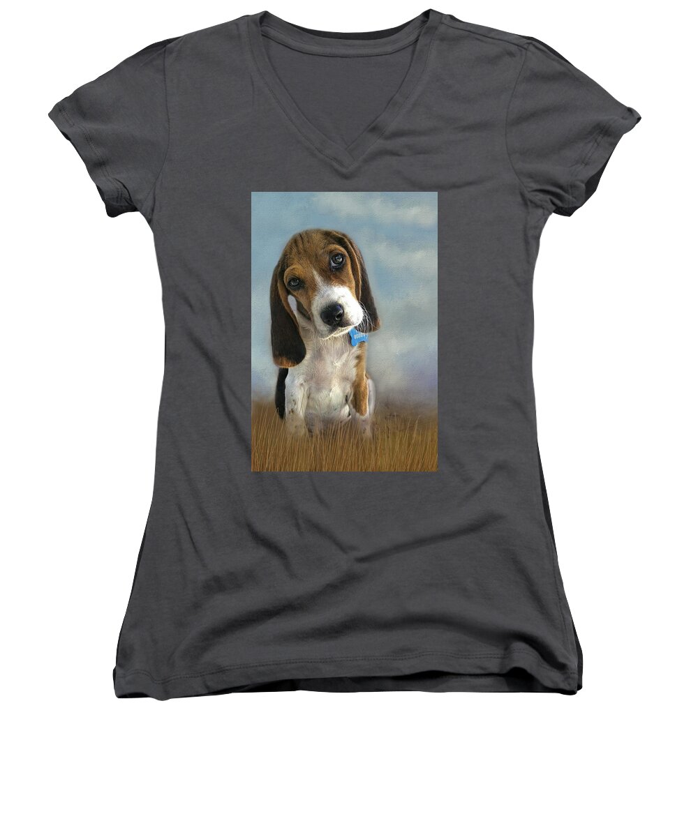 Scout Women's V-Neck featuring the photograph Scout by Steven Richardson