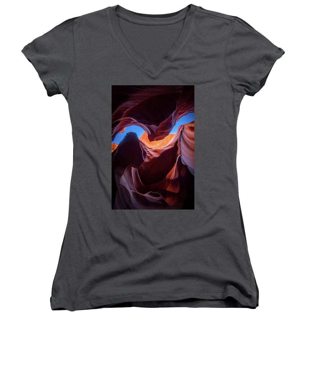 Amaizing Women's V-Neck featuring the photograph Sculptures Of Desert by Edgars Erglis