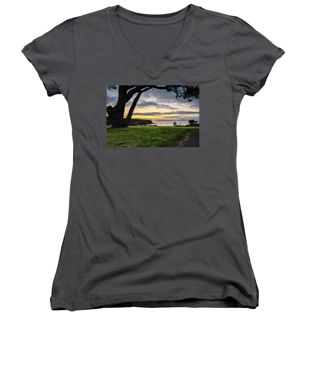 Landscape Women's V-Neck featuring the photograph Shaded Sunrise by Joe Ormonde
