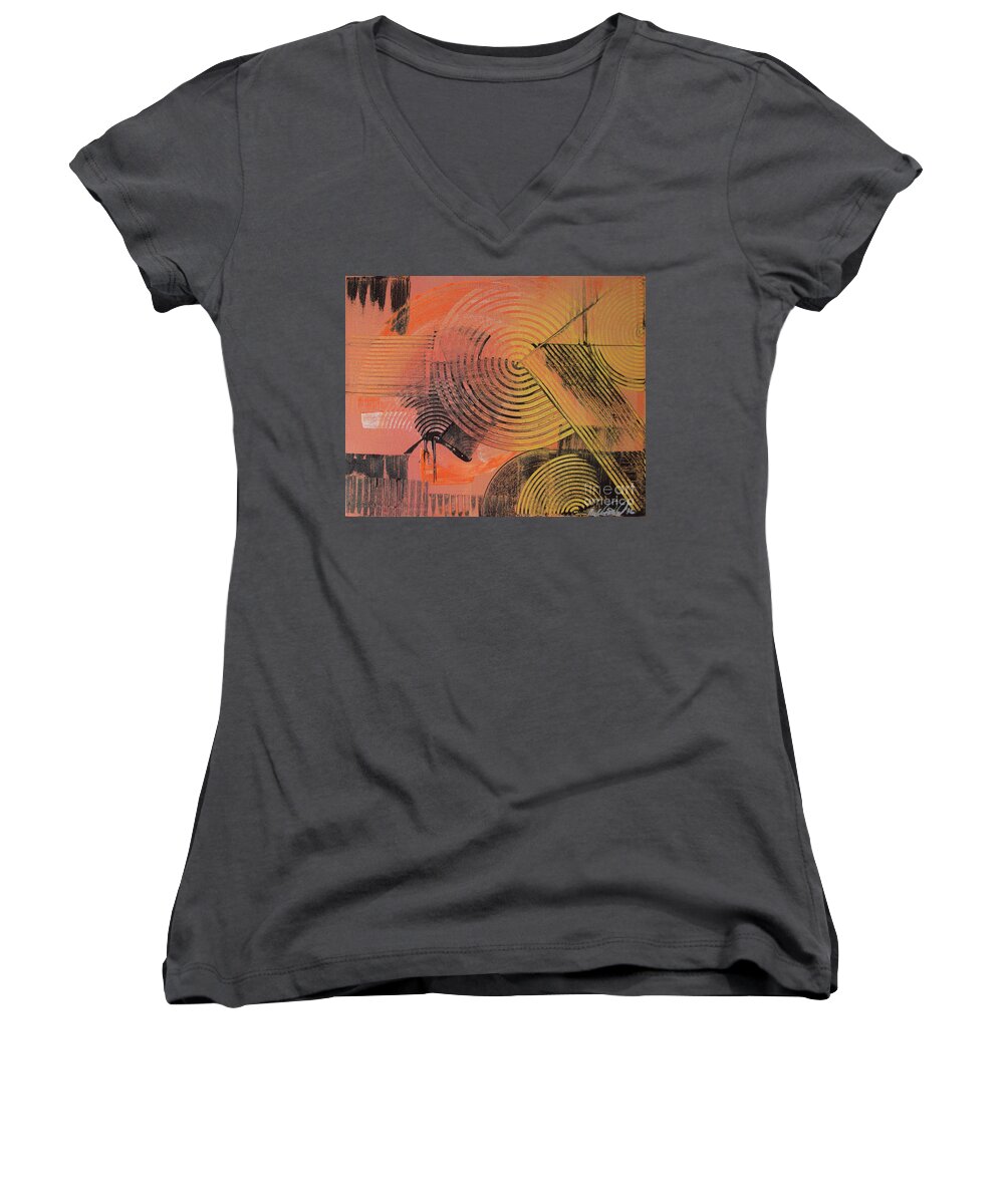 Shimmer Women's V-Neck featuring the painting Shimmer by Melissa Jacobsen