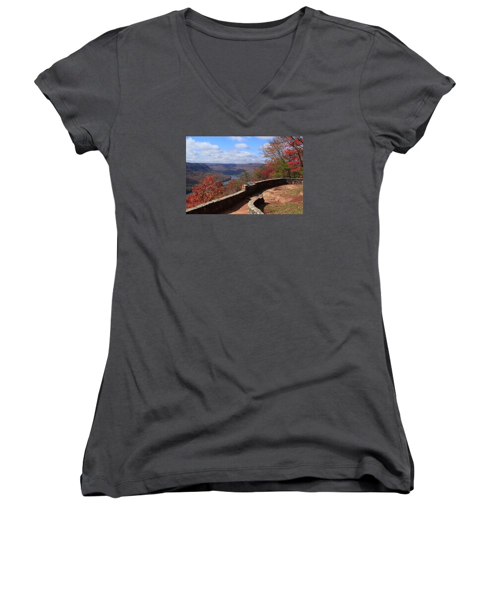 Signal Point Women's V-Neck featuring the photograph Signal Point by Tom and Pat Cory