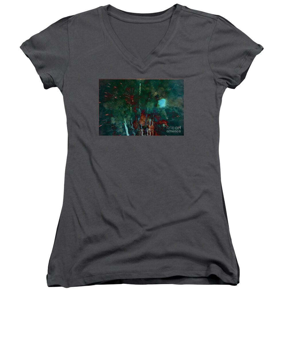 Sky Women's V-Neck featuring the photograph Sky Display by Sheila Ping