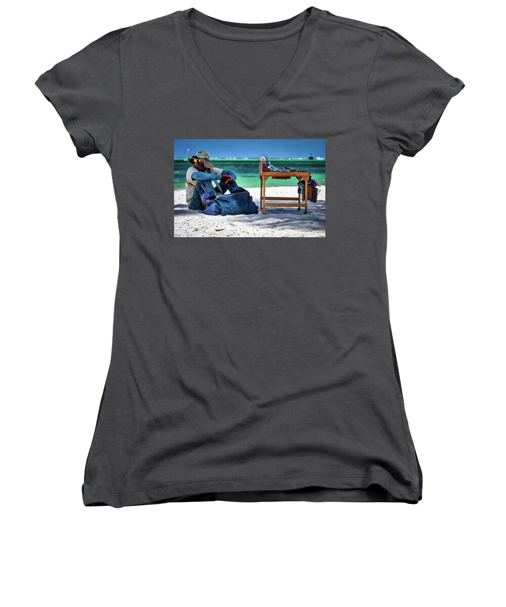 Sunglasses Women's V-Neck featuring the photograph Slow Sales Day by Ross Henton