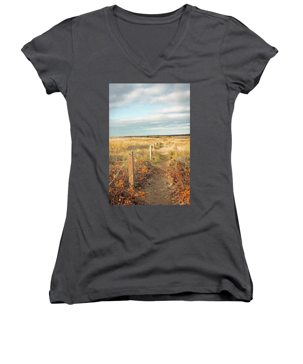 South Cape Beach Women's V-Neck featuring the photograph South Cape Beach Trail by Brooke T Ryan