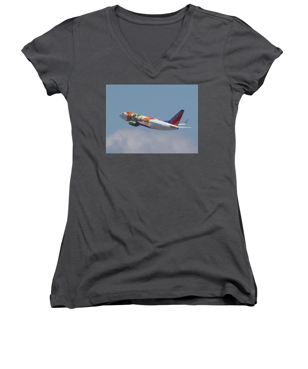 Southwest Women's V-Neck featuring the photograph Southwest Air - Florida by Dart Humeston