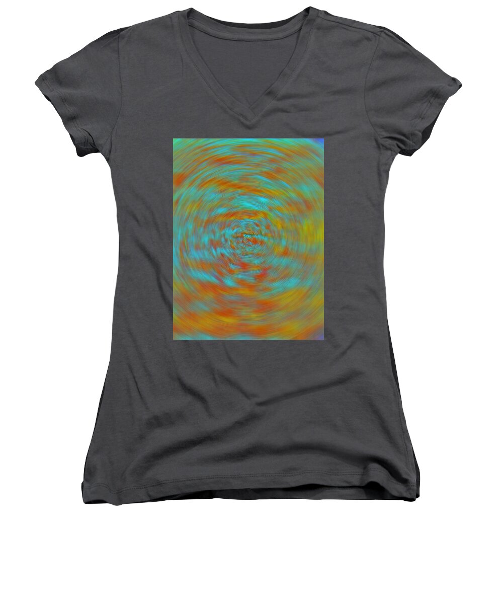 Abstract Women's V-Neck featuring the photograph Spinning Out of Control by Lenore Senior