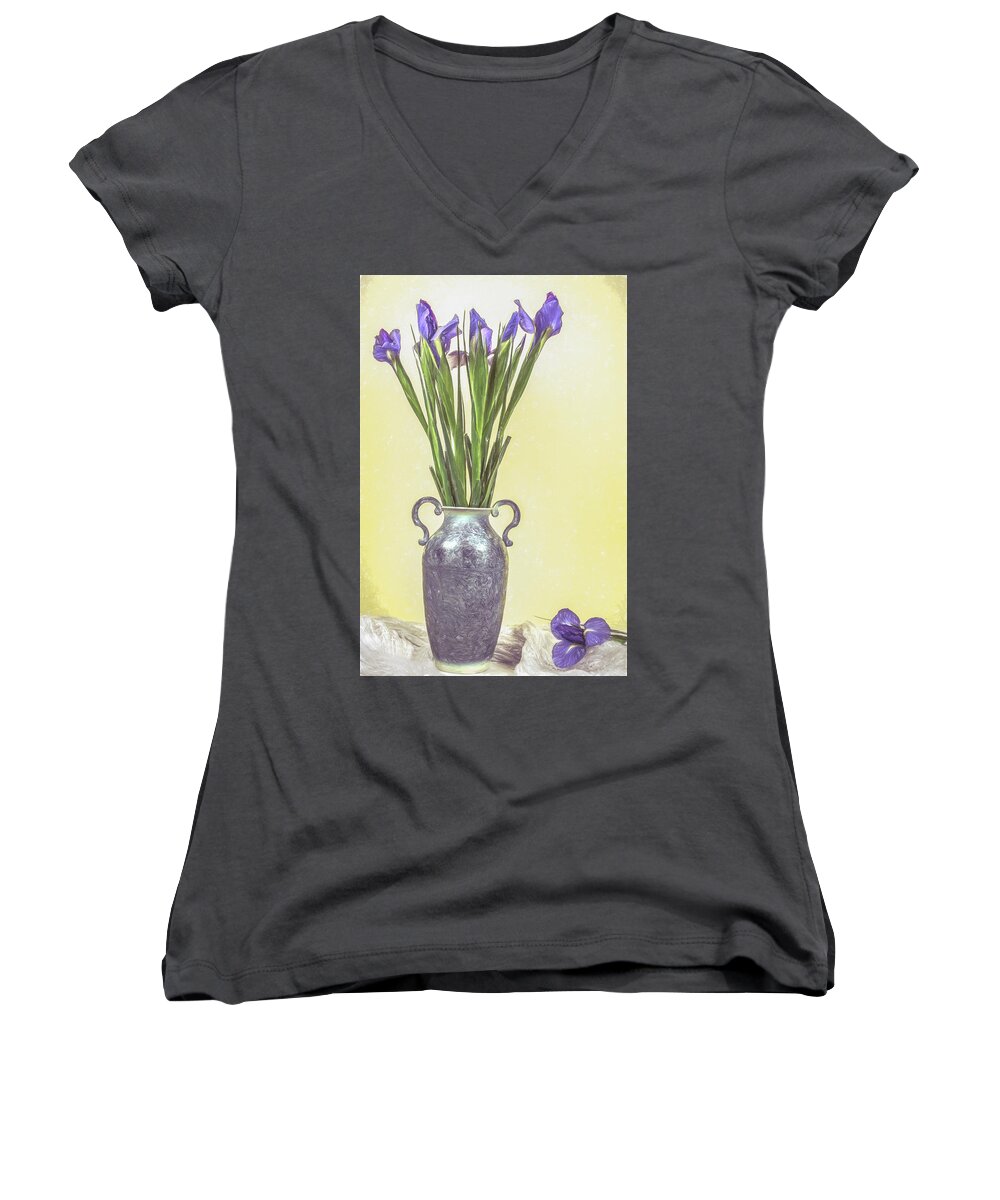 Impressionism Women's V-Neck featuring the photograph Spring Bouquet by Jennifer Grossnickle