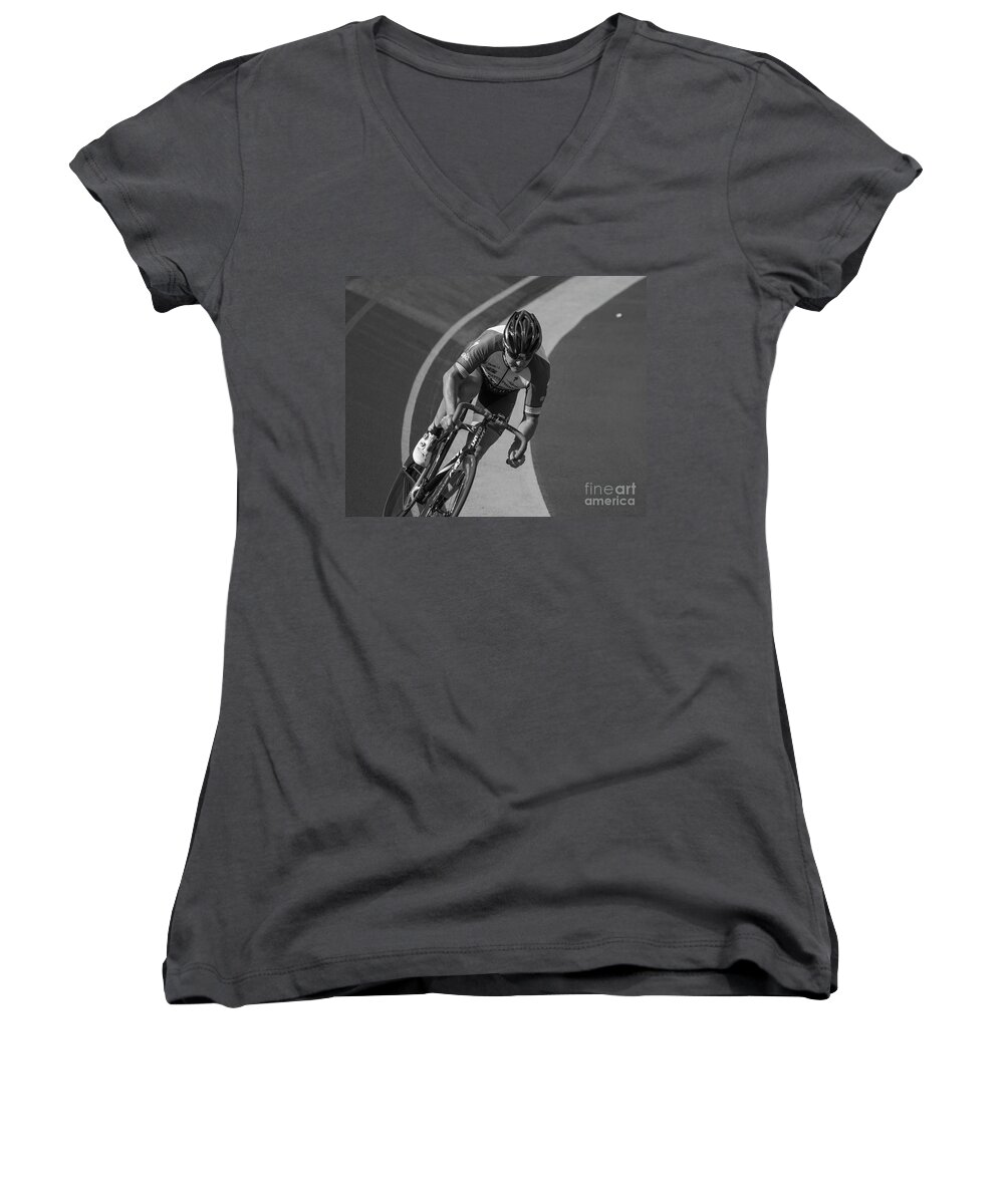 San Diego Women's V-Neck featuring the photograph Sprinting by Dusty Wynne