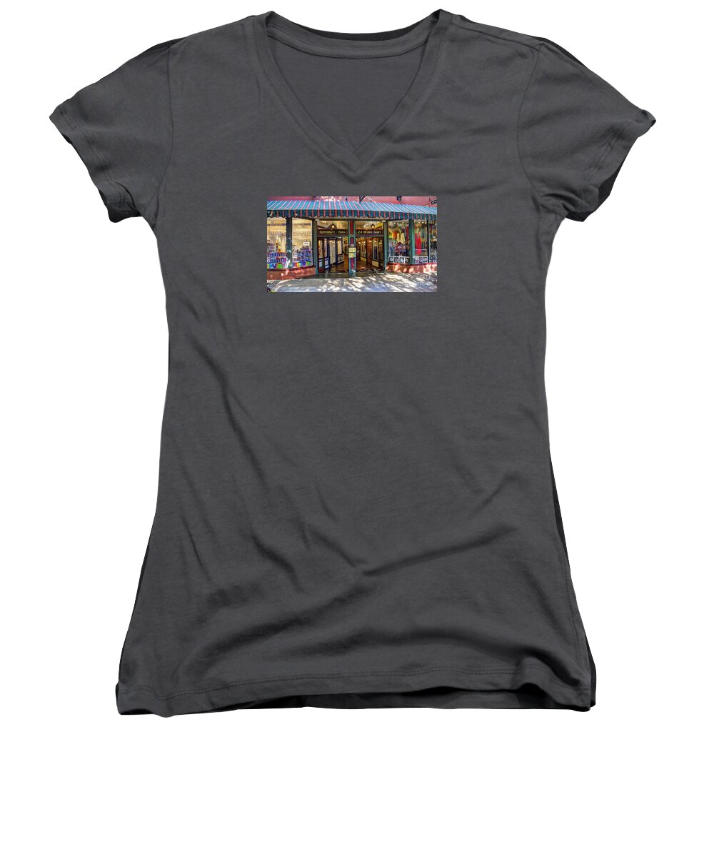 Augustine Women's V-Neck featuring the photograph St Augustine indoor mall by Ules Barnwell