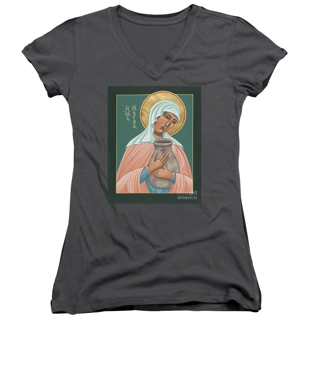 St Martha Of Bethany Women's V-Neck featuring the painting St Martha of Bethany by William Hart McNichols