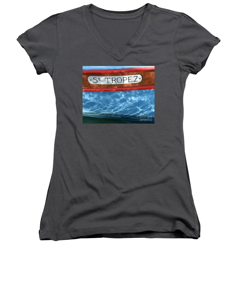 Boat Women's V-Neck featuring the photograph St. Tropez by Lainie Wrightson