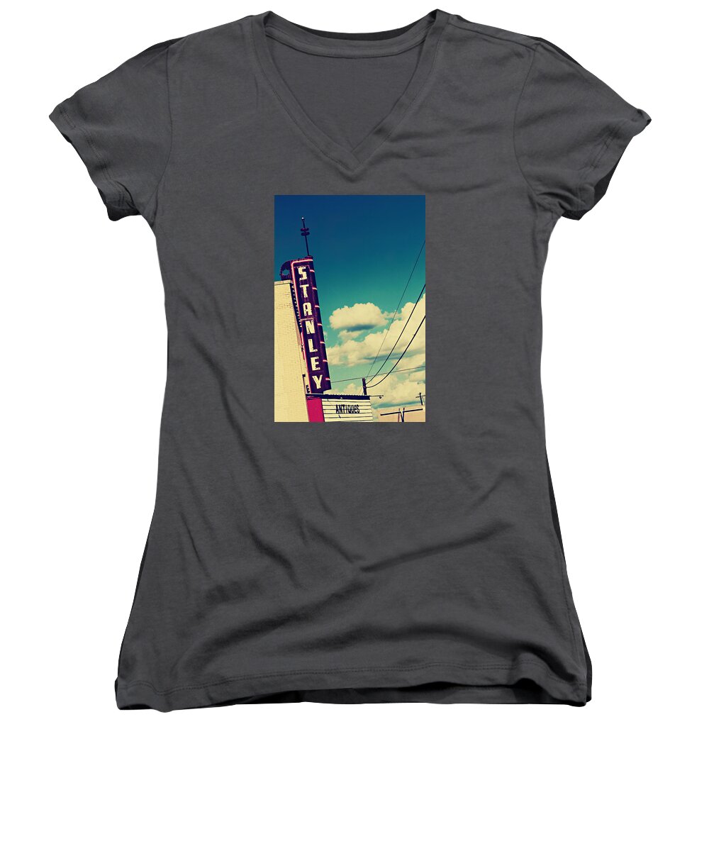 Building Women's V-Neck featuring the photograph Stanley by Trish Mistric