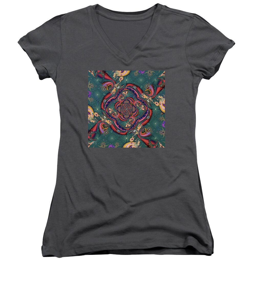 Abstract Women's V-Neck featuring the photograph Star Light, Star Bright by Jim Pavelle