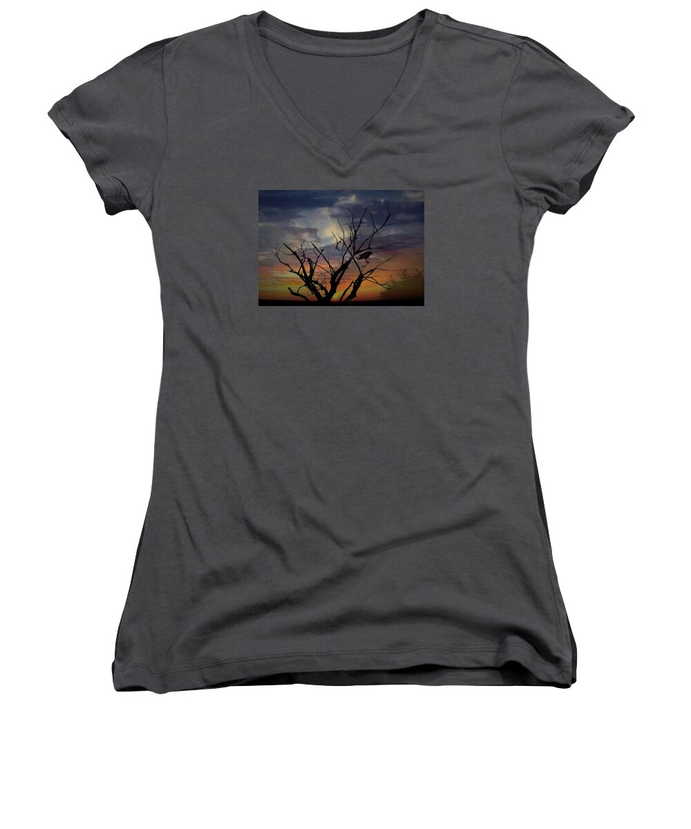 Overlay Women's V-Neck featuring the photograph Still on my mind by Ellery Russell