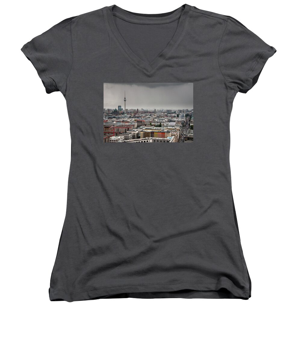 Berlin Women's V-Neck featuring the photograph Storm Coming by Geoff Smith