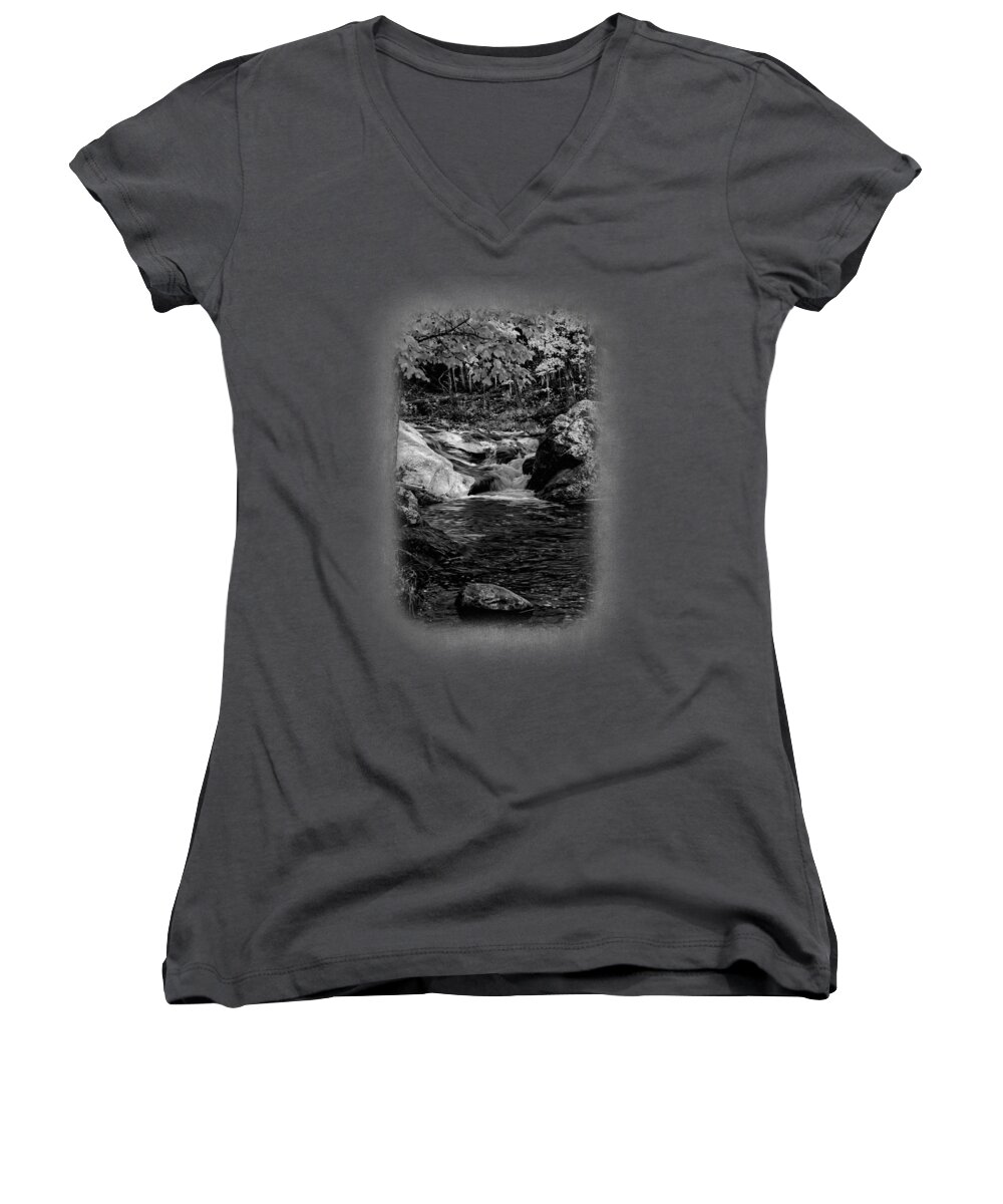 Autumn Women's V-Neck featuring the photograph Stream In Autumn No.18 by Mark Myhaver