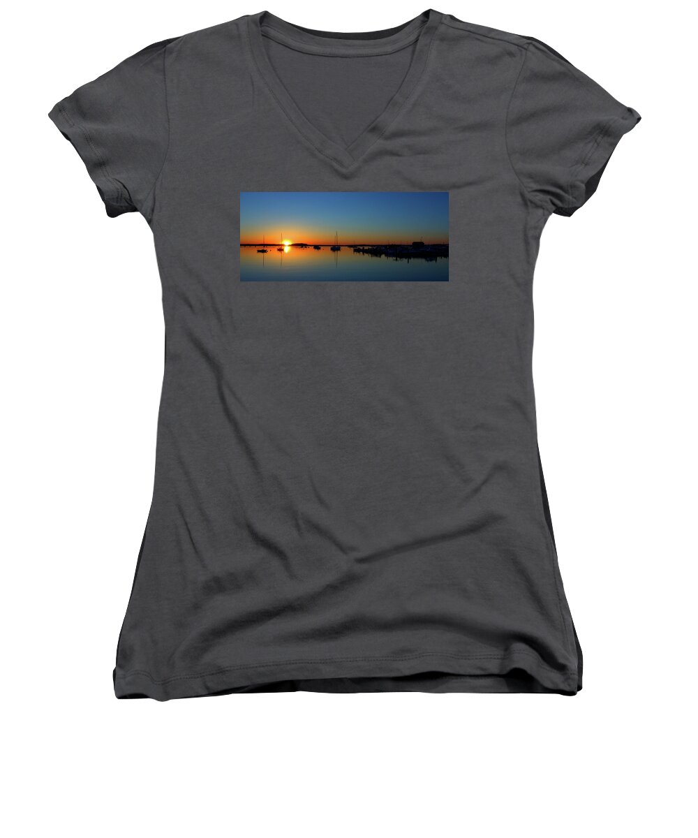 Cape Cod Women's V-Neck featuring the photograph Summer Sunset by Bruce Gannon