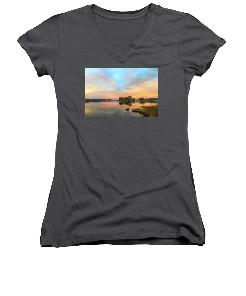 Photograph Women's V-Neck featuring the photograph Sunrise, From the West by Cindy Lark Hartman