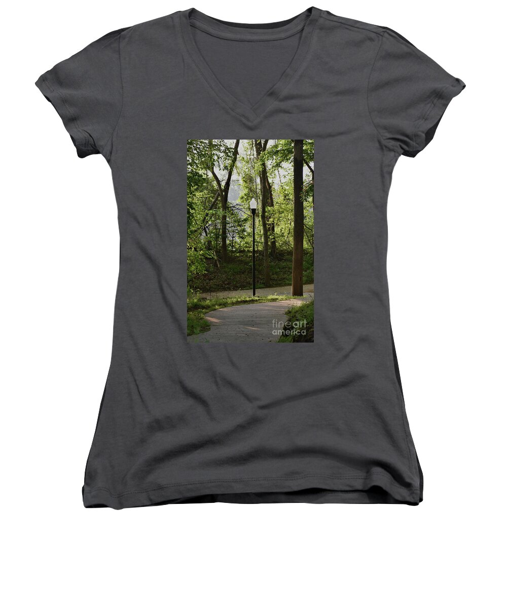 Scenic Tours Women's V-Neck featuring the photograph Sunrise Service by Skip Willits