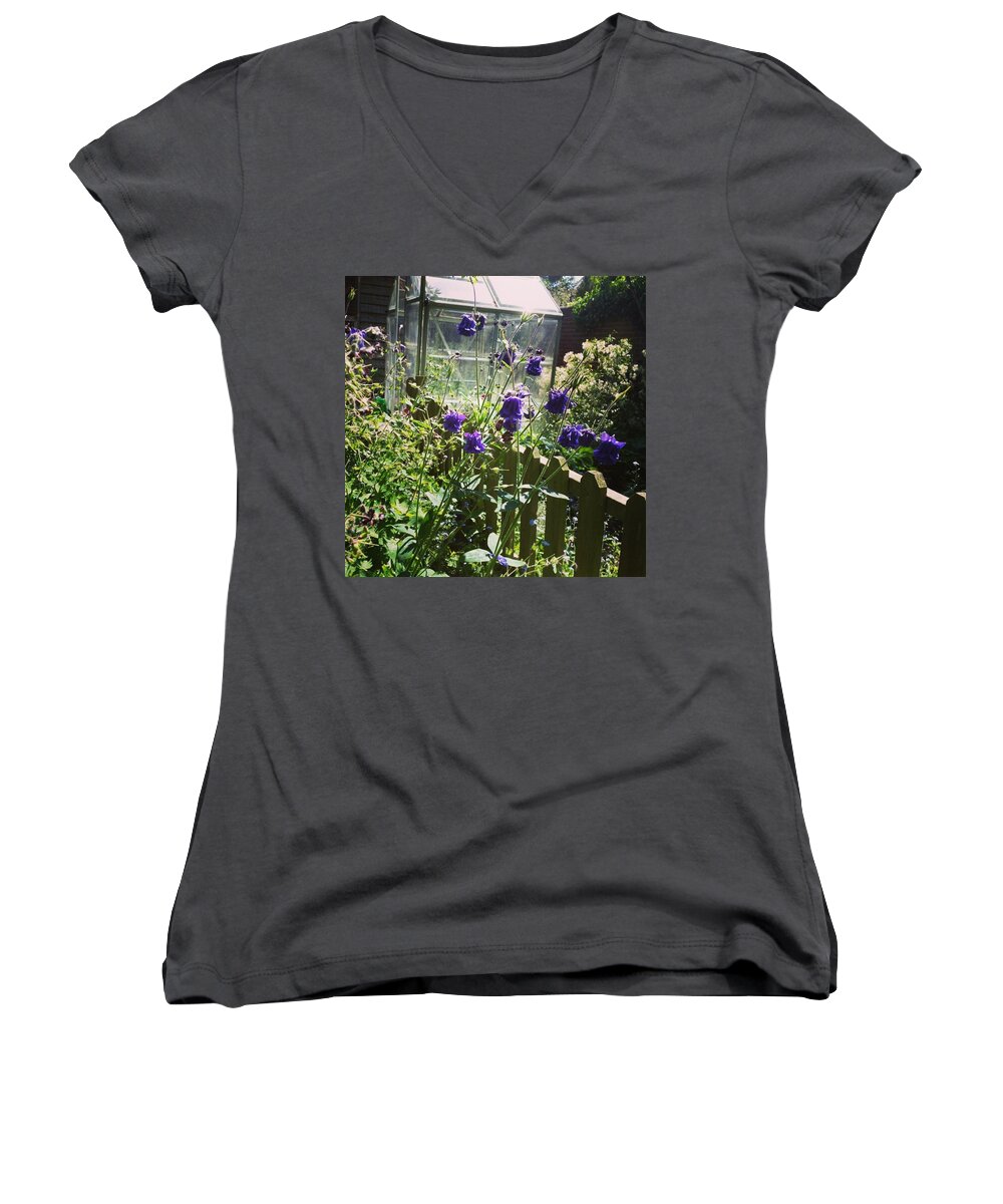 Lifeincolour Women's V-Neck featuring the photograph Garden Moments by Rowena Tutty