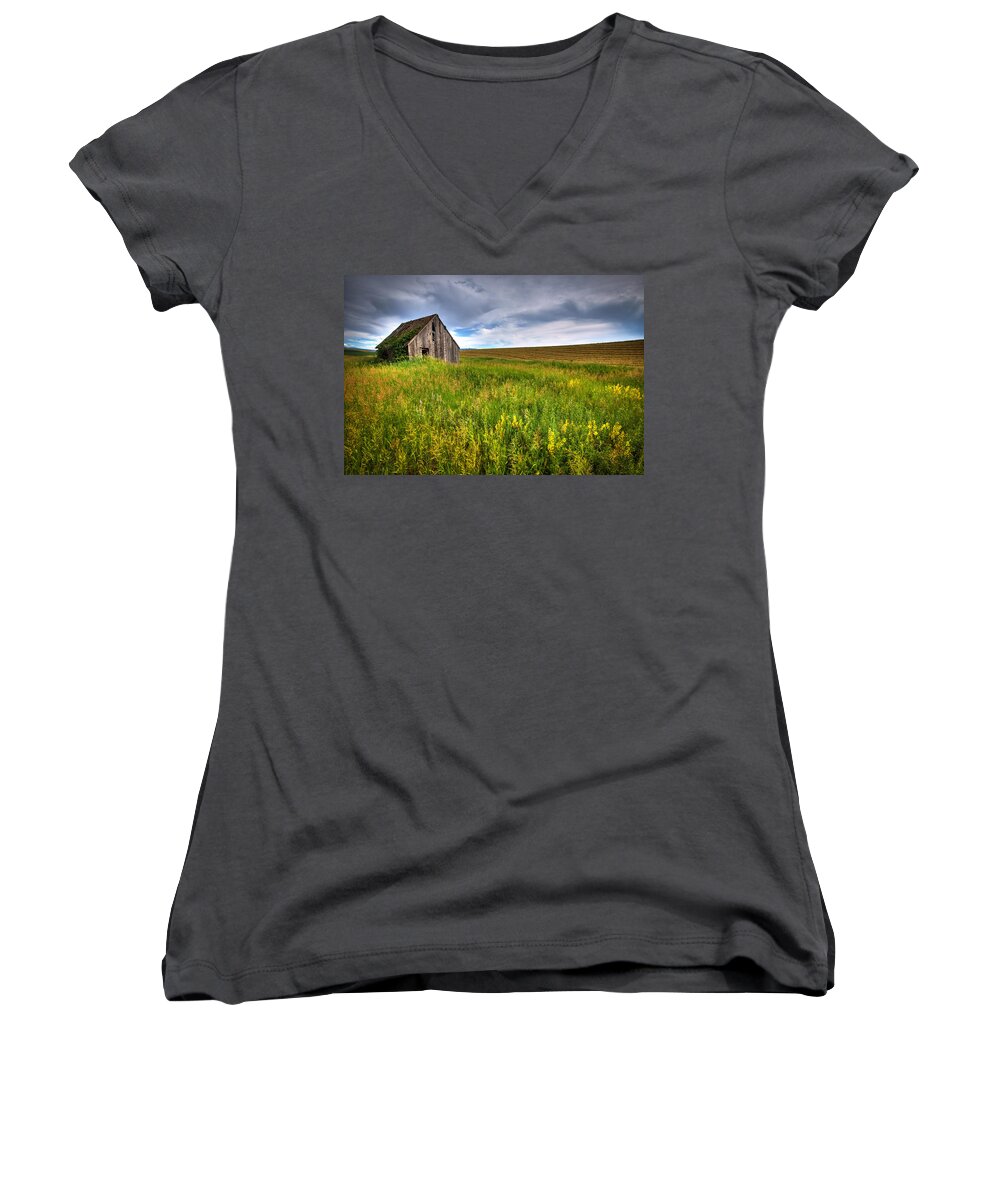Swan Valley Women's V-Neck featuring the photograph Swan Valley by Ryan Smith