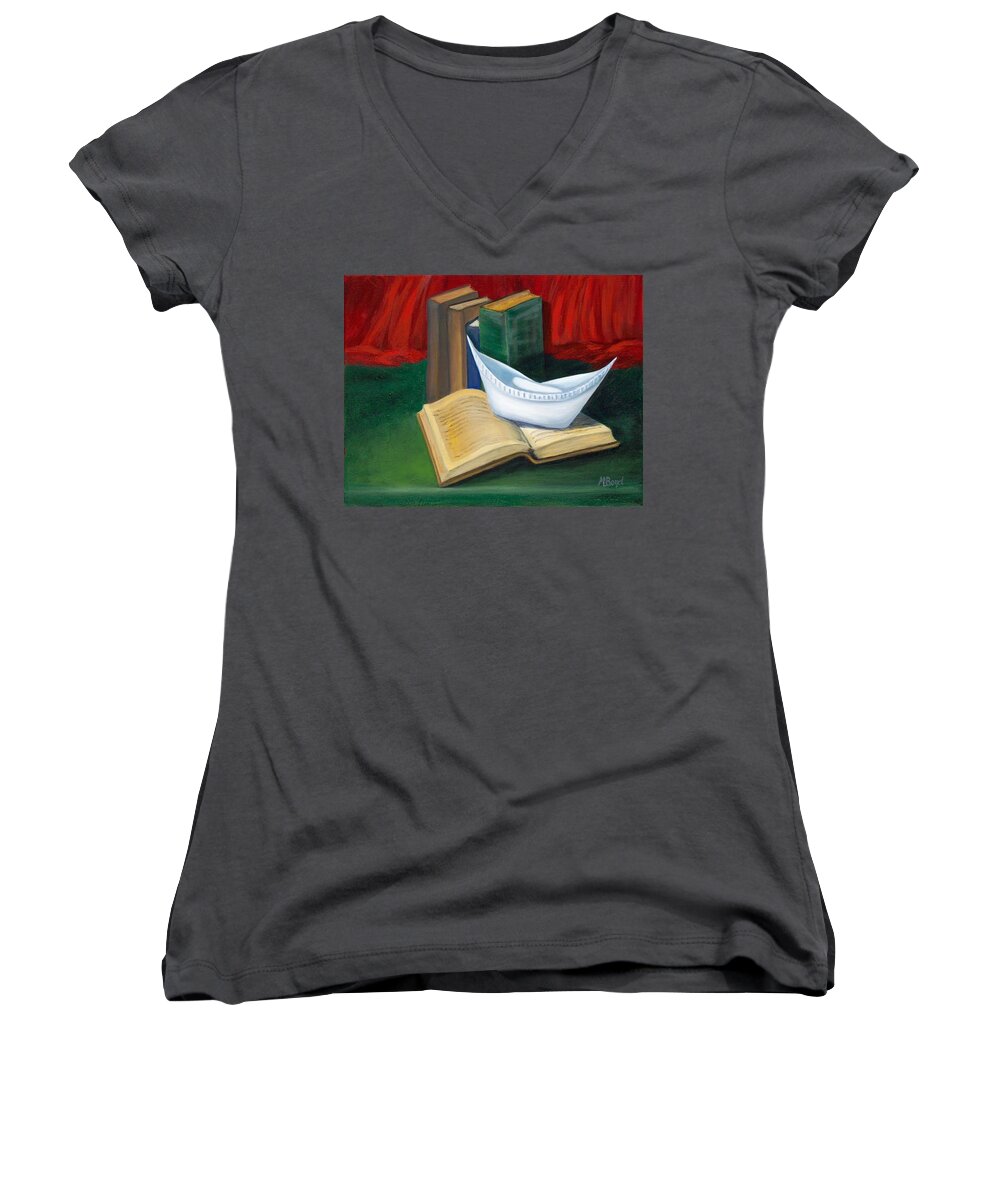 Nurse Women's V-Neck featuring the painting Symbol of a Proud Profession V by Marlyn Boyd