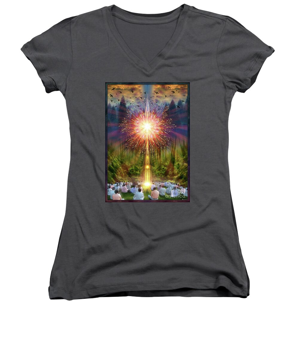 Flower Women's V-Neck featuring the photograph SymphonoPhobia Grounding by Leonard Rubins