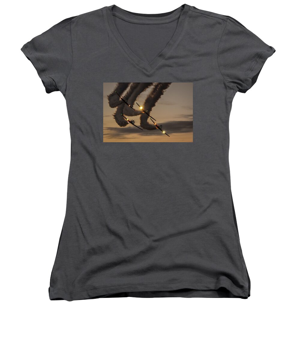 T-6 Women's V-Neck featuring the photograph T-6 Tango by David Hart