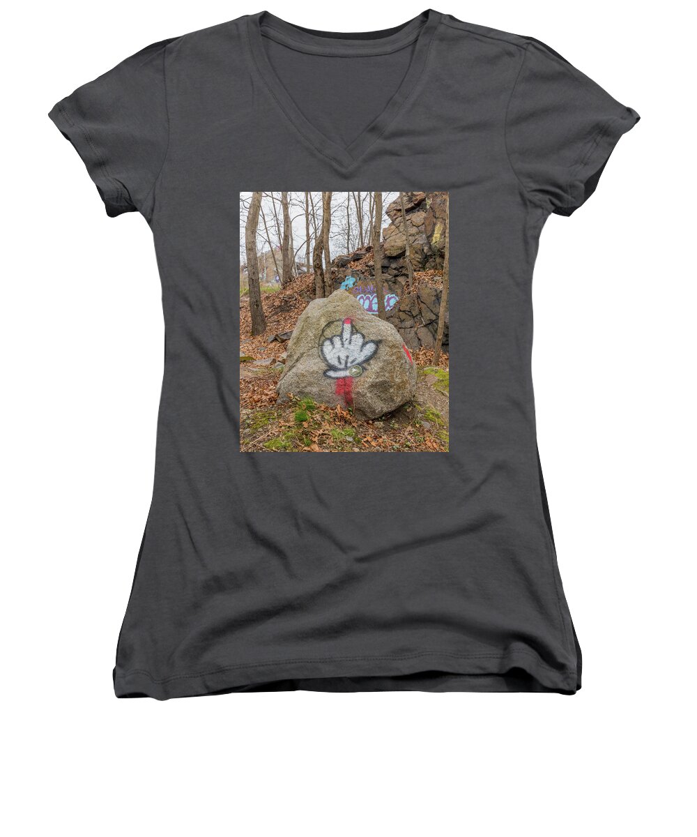 The Bird Women's V-Neck featuring the photograph The Bird by Brian MacLean