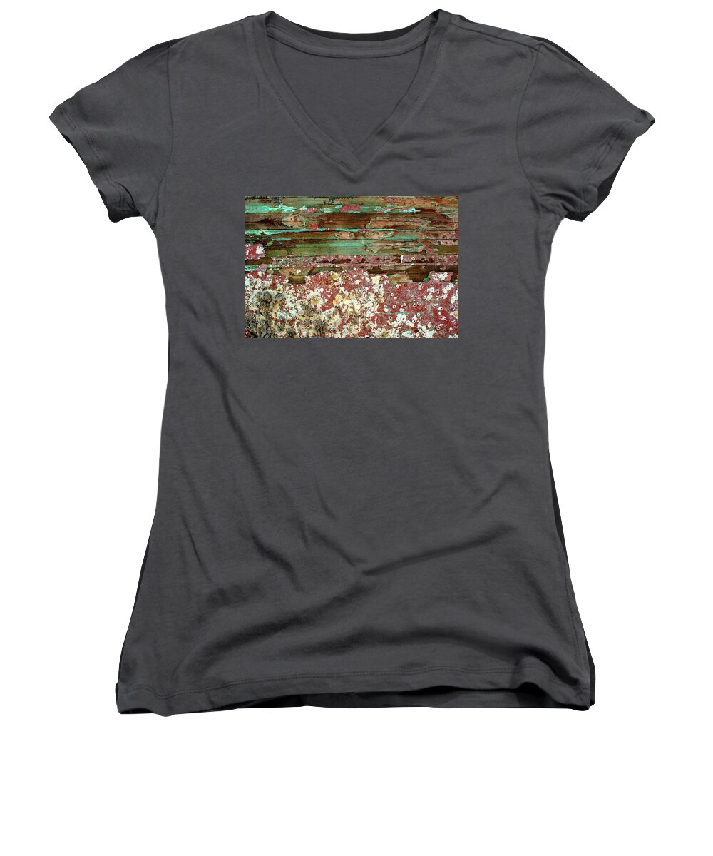 Boat Women's V-Neck featuring the photograph The bottom by Tim Dussault