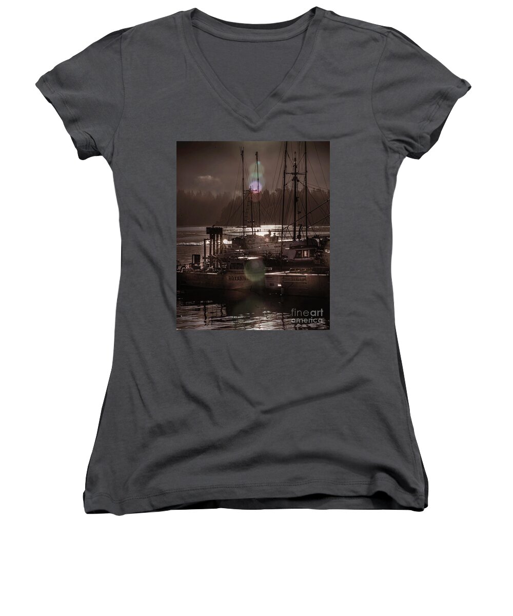 Boats Women's V-Neck featuring the photograph The Fleet by Barry Weiss