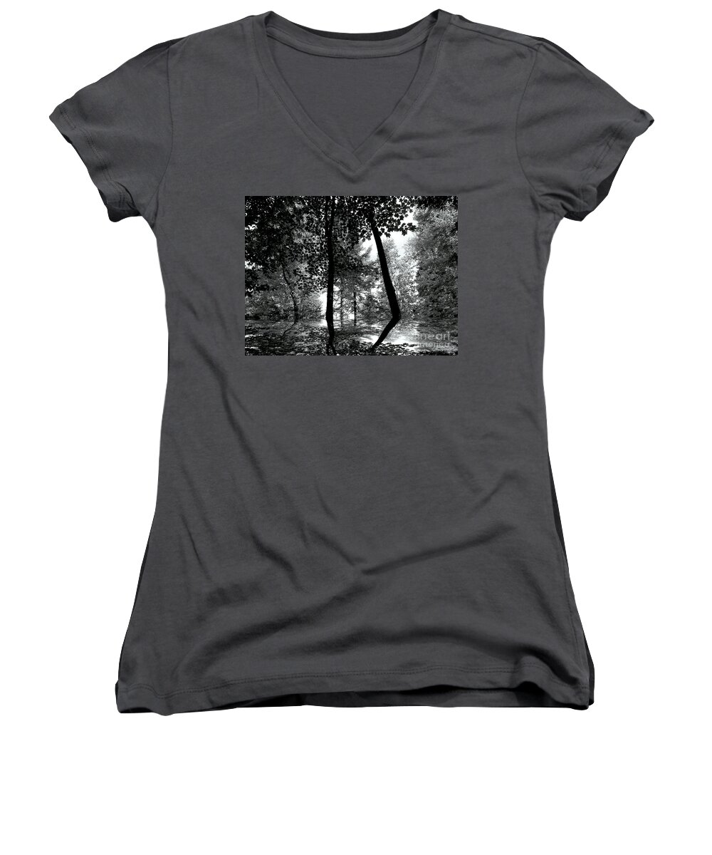 Trees Women's V-Neck featuring the photograph The Forest by Elfriede Fulda