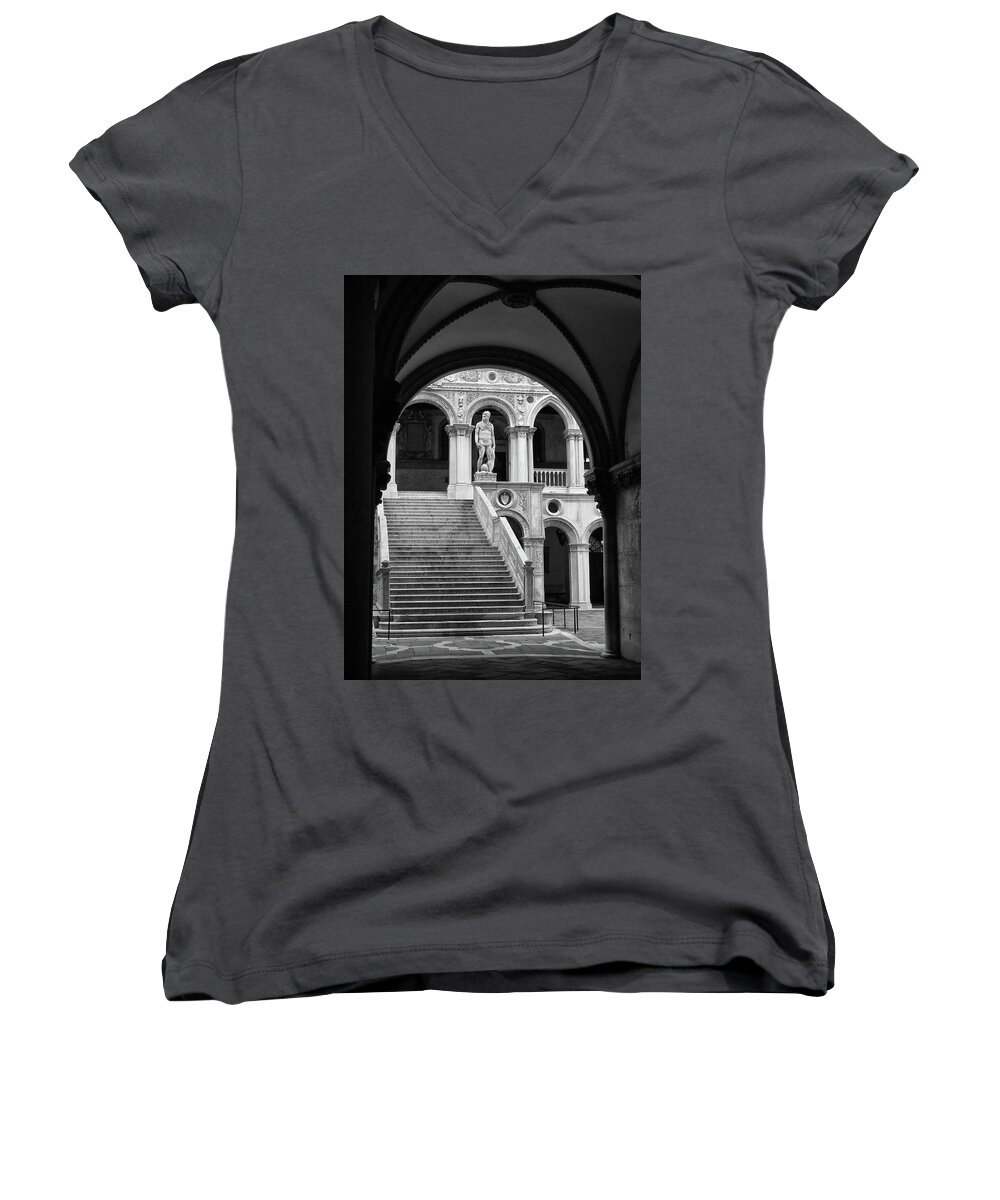 Venice Women's V-Neck featuring the photograph The Giants Staircase - Venice by Philip Openshaw