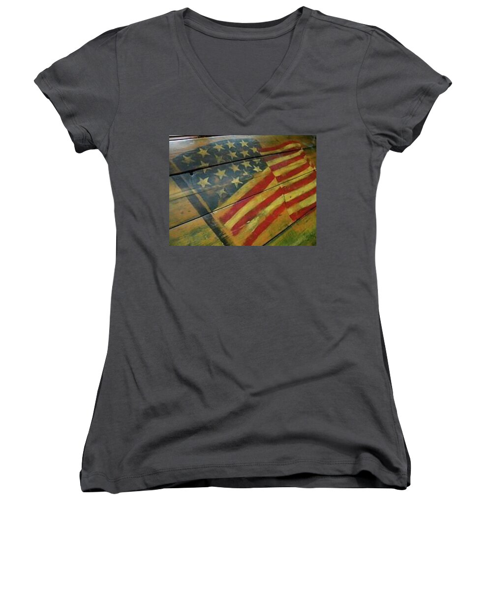 The Great American West Cafe And Gallery Women's V-Neck featuring the photograph The Great American West Cafe by Sian Lindemann