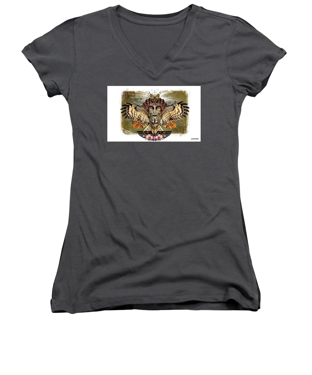 Surreal Women's V-Neck featuring the digital art The Illusion Was Exposed by Paulo Zerbato