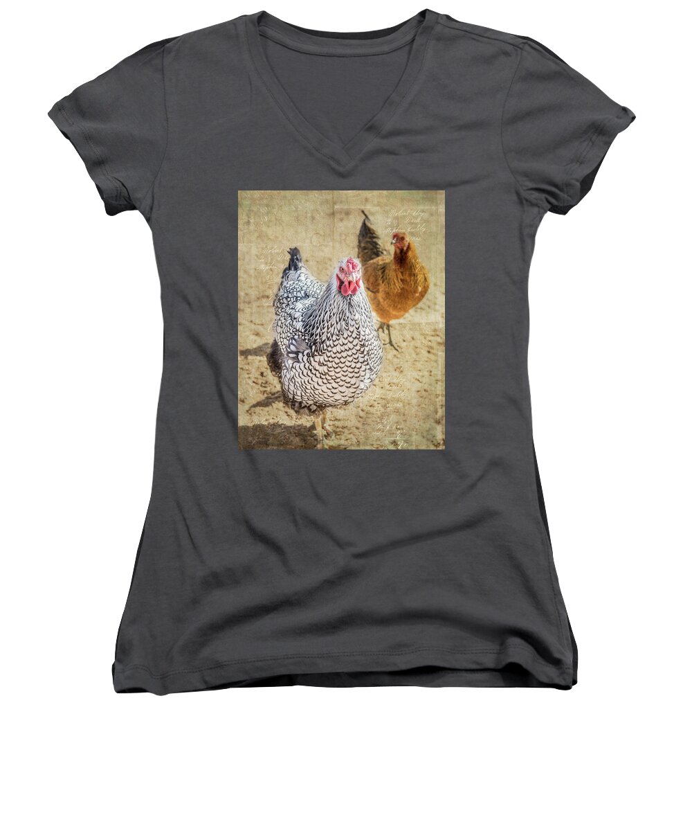 Ladies Women's V-Neck featuring the photograph The Ladies by Jennifer Grossnickle