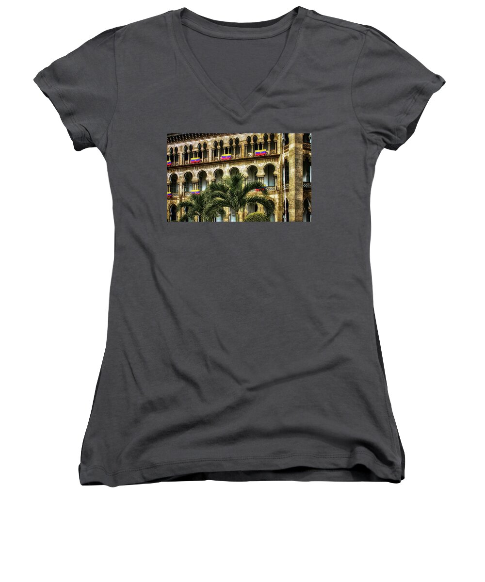 Architecture Women's V-Neck featuring the photograph The Old Railway Station by Joseph Hollingsworth
