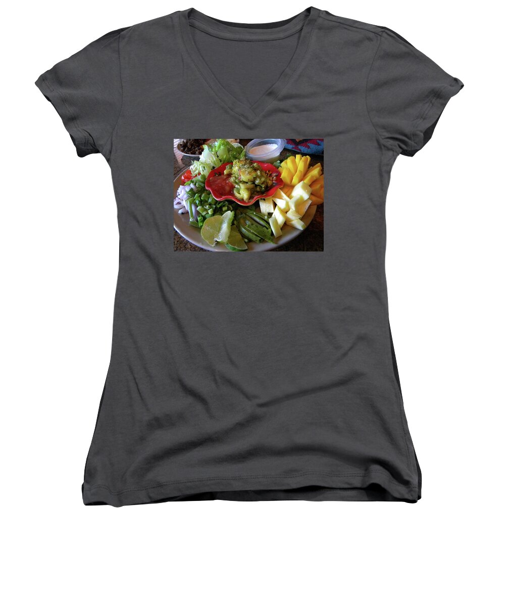 The Perfect Taco Women's V-Neck featuring the photograph The Perfect Taco by Sian Lindemann