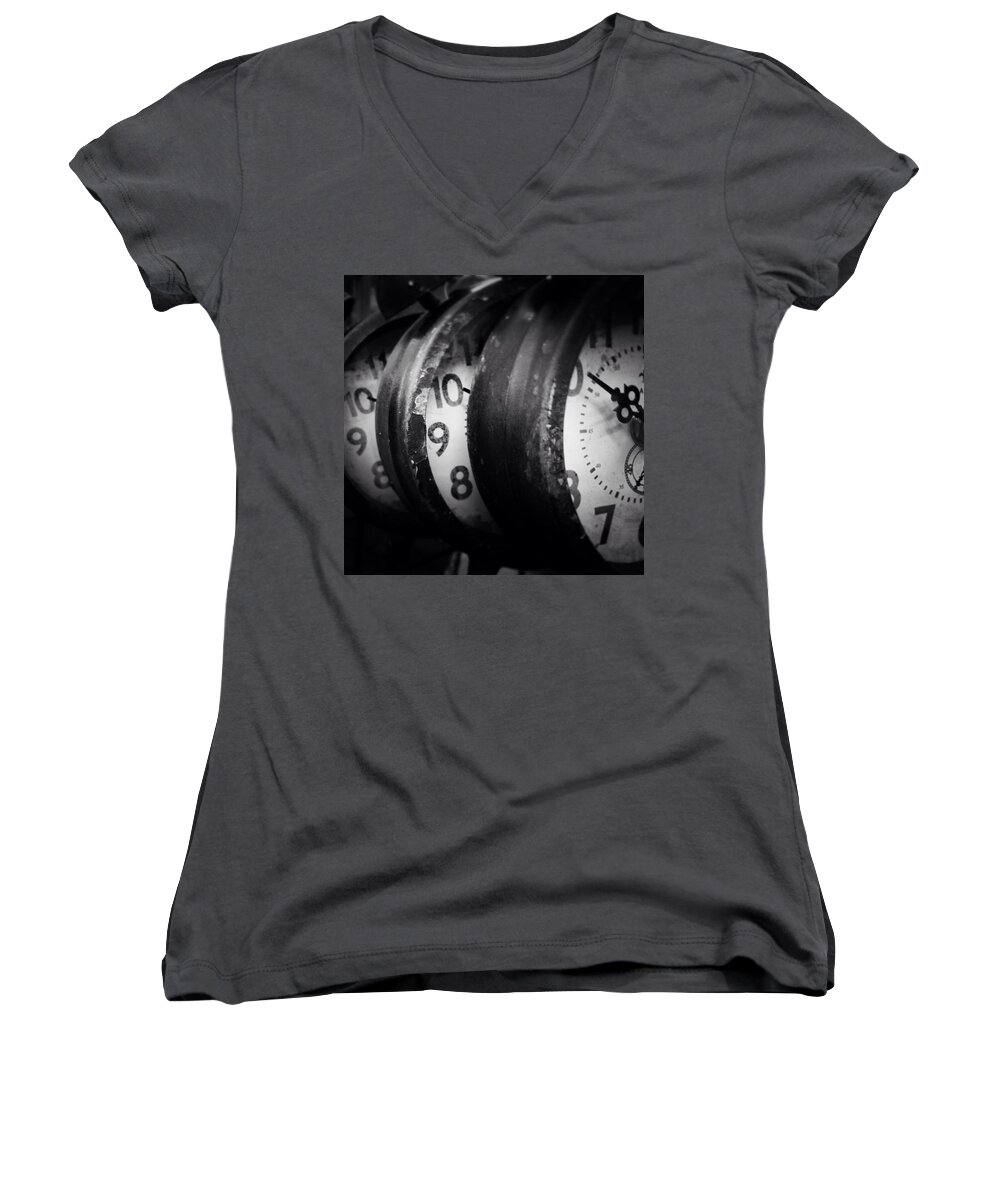 Photography Women's V-Neck featuring the photograph Time Multiplies by Kathleen Messmer
