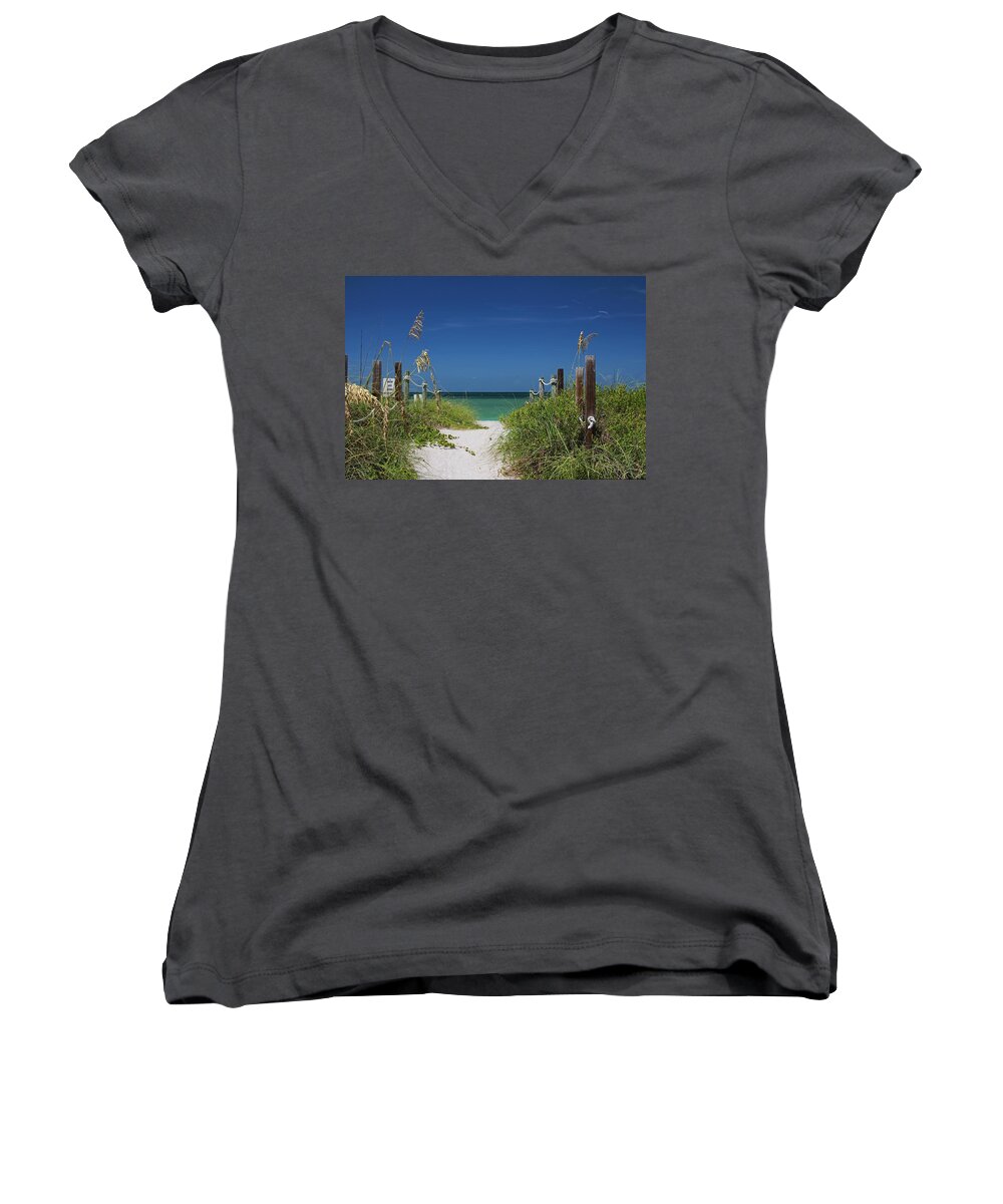 Beach Women's V-Neck featuring the photograph Timeless Scandal by Michiale Schneider
