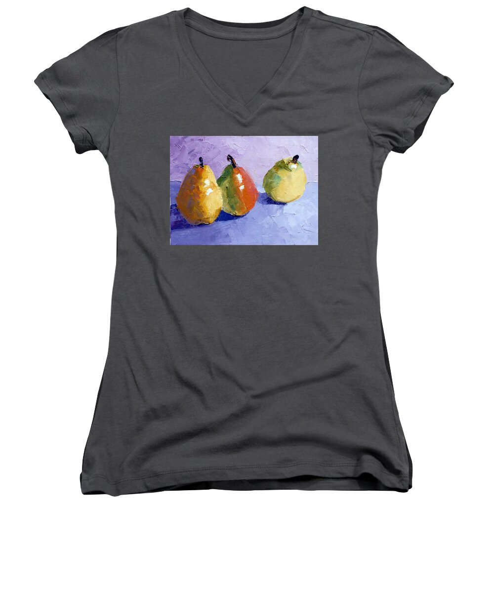 Still Life Women's V-Neck featuring the painting Tipping Over by Susan Woodward